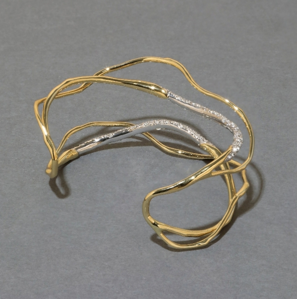Alexis Bittar Solanales Gold Crystal Intertwined Cuff Bracelet - Picture 2 of 9